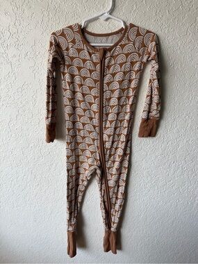 Little Sleepies Brown & White Rainbow Print Sleeper